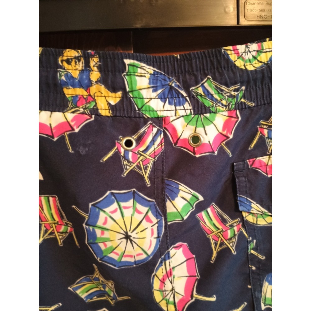 NWT Polo Golf Ralph Lauren Umbrella Swim Trunks Colorful Navy, Sz Small READ - Picture 4 of 12